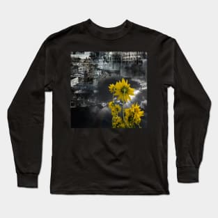 Abstract symbols and yellow flowers Long Sleeve T-Shirt